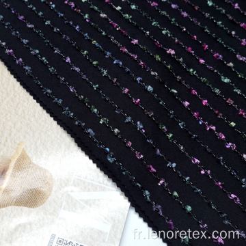 Tissu de broderie perlé en perles de perles de polyester à tricoter